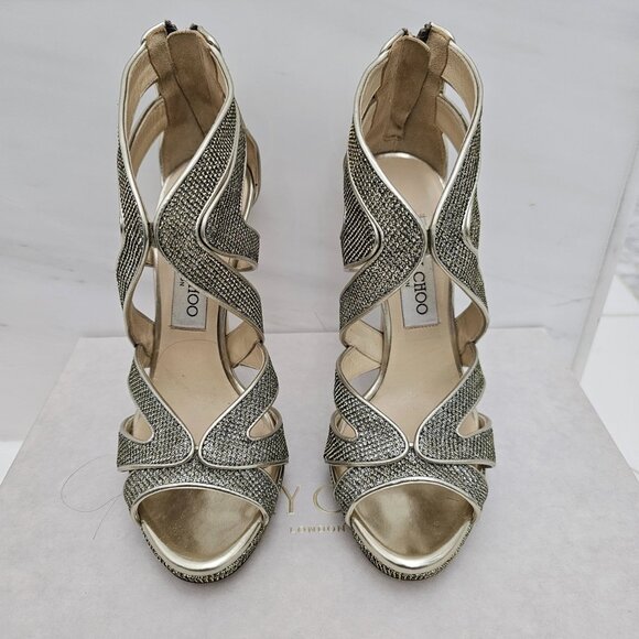 Jimmy Choo Shoes - Jimmy Choo Lame Glitter Collar Sandal